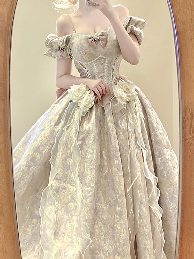 Pink lolita wedding birthday adult dress elegant and gorgeous puffy princess dress R1686