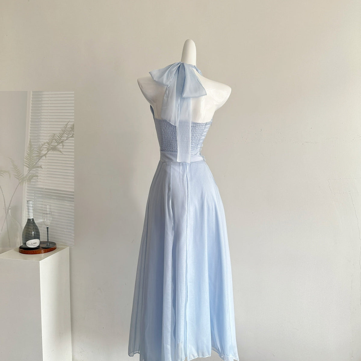 Halter Neck Fairy Flower Multi-Panel Dress Holiday Dress R2064