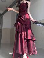 French fishtail evening dress lolita adult ceremony high-end dinner suspender skirt R1671