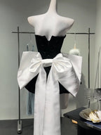 Birthday dress high-end party dress high-end niche tutu skirt bow tube top dress R1764