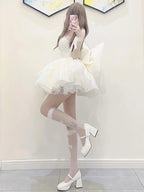Super fairy tube top bow dress birthday dress JSK suspender skirt princess tutu skirt R1684