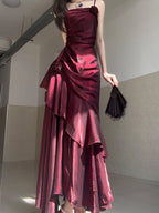French fishtail evening dress lolita adult ceremony high-end dinner suspender skirt R1671