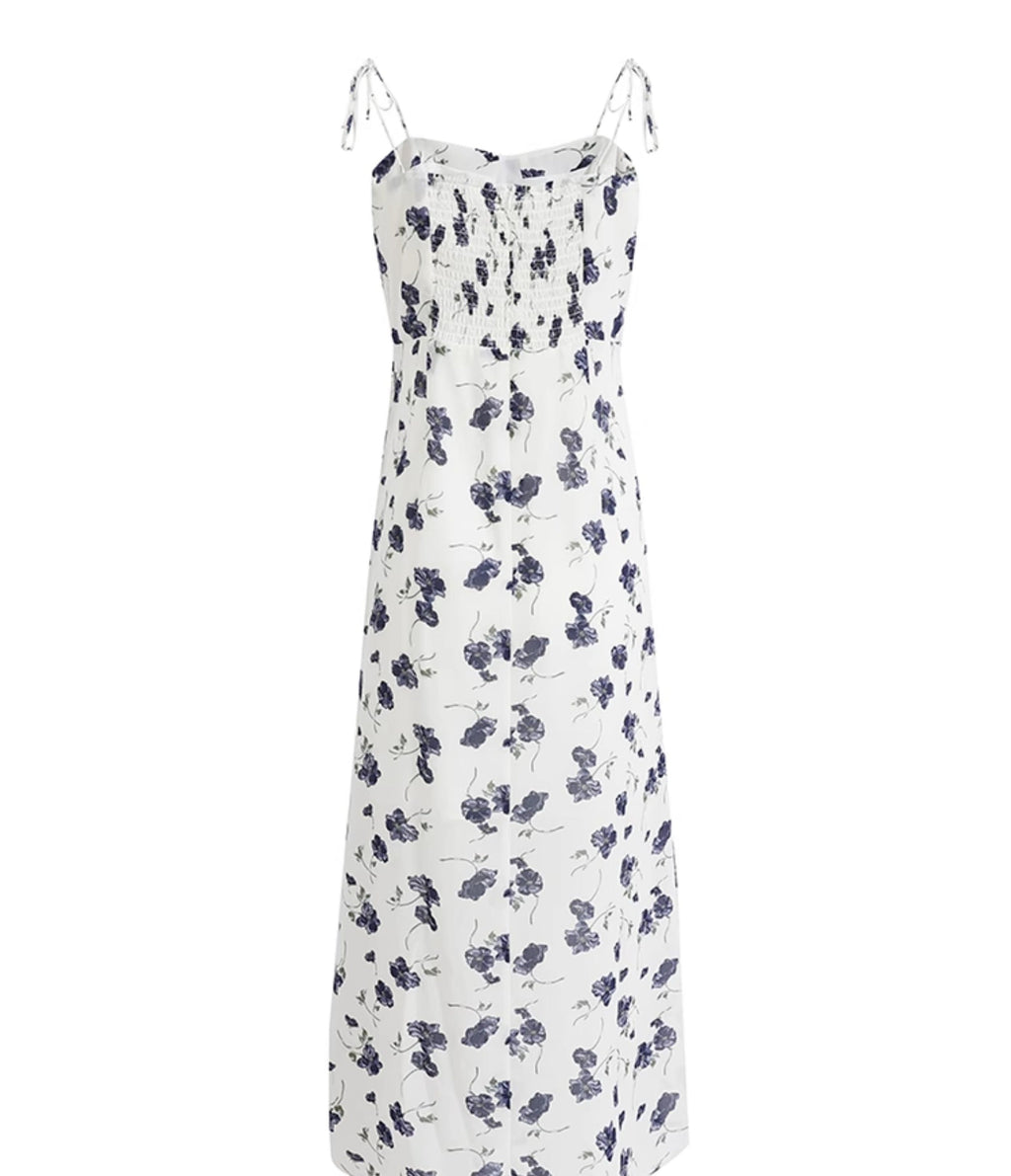 Holiday style long white 2025 new temperament dress R2659