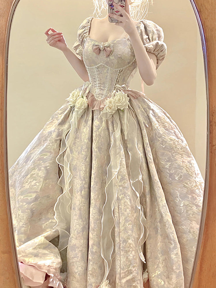 Pink lolita wedding birthday adult dress elegant and gorgeous puffy princess dress R1686