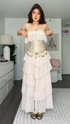 Pretty Strapless Light Pink Chiffon Layered Long Prom Dress Evening Dress Gown