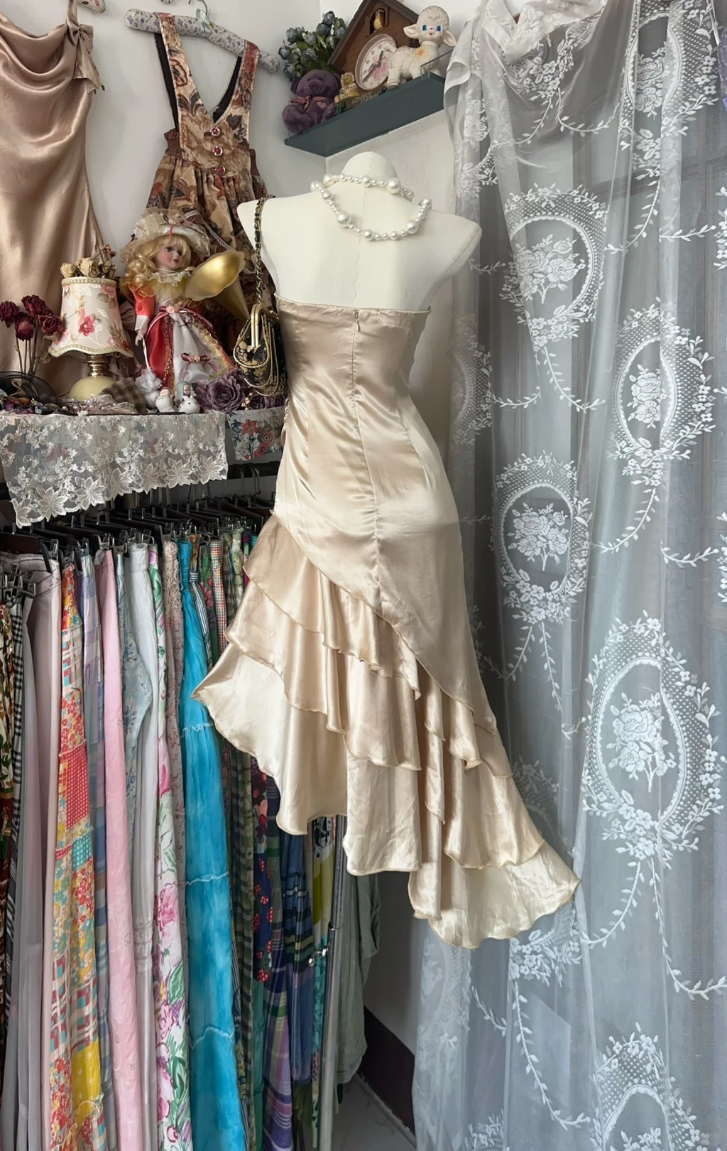Classy Champagne Strapless Layered Graduation Homecoming Dress Party Dress Y9006