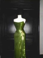 Unique Strapless Green Sequin Prom Dress,Long Mermaid Evening Dress Y8659