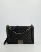 Chanel Black Large Boy Bag in Lambskin Leather with Ruthenium Hardware
