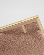 Fendi First Small Dusty Pink Sheepskin Bag with Gold Hardware