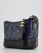 *FIRE PRICE* Chanel Blue & Black Small Gabrielle Bag in Lambskin Leather with Mixed Hardware