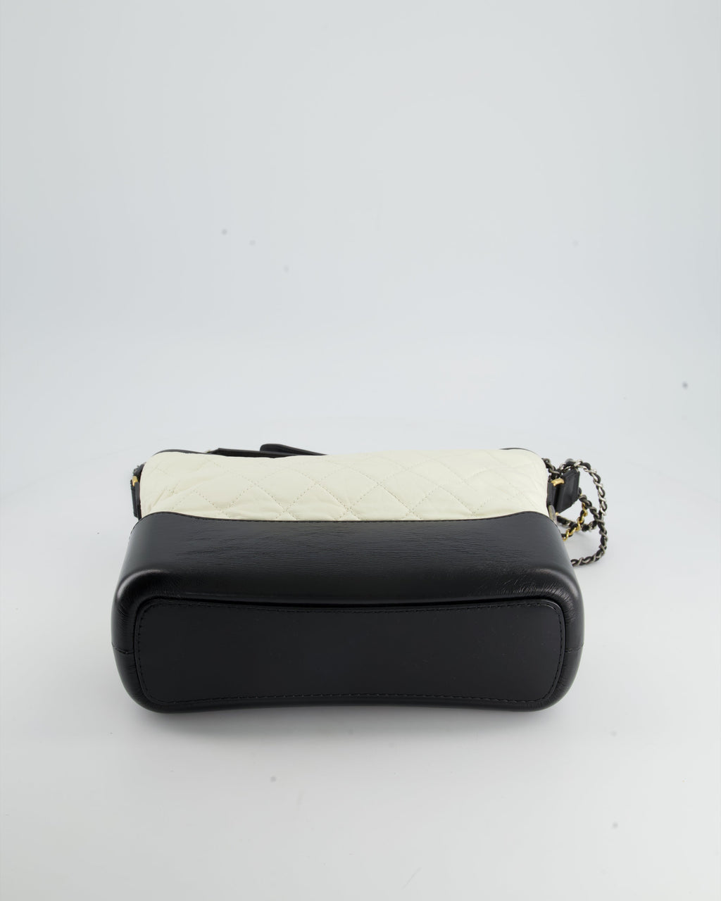 *FIRE PRICE* Chanel White and Black Medium Gabrielle Bag in Aged Calfskin Leather with Mixed Hardware