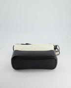 *FIRE PRICE* Chanel White and Black Medium Gabrielle Bag in Aged Calfskin Leather with Mixed Hardware
