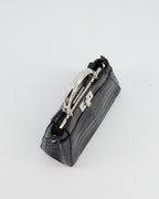 *FIRE PRICE* Fendi Black Exotic Micro Mini Peekaboo Bag with Silver Hardware