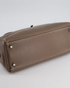 Hermès Kelly 32 Retourne Bag in Etoupe Clemence Leather with Palladium Hardware