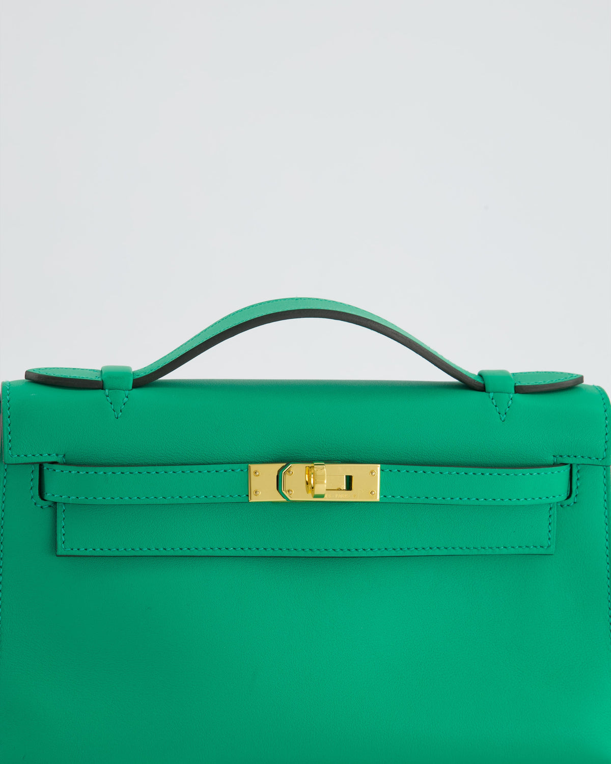 *FIRE PRICE* Hermès Kelly Pochette in Menthe Swift Leather with Gold Hardware