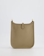 *HOT* Hermès Mini Evelyne Bag in Beige Marfa Clemence Leather with Gold Hardware