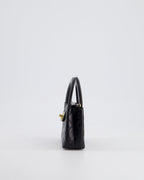 *HOT & RARE* Chanel Black Nano Kelly Shopping Bag in Calfskin Leather with Brushed Antique Gold Hardware