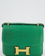 *STORE FRESH* Hermès Constance III Mini 18cm Bag in Cactus Alligator Mississippiensis Leather with Gold Hardware