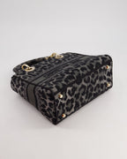 Christian Dior Medium Lady D-Lite in Grey & Black Mizza Embroidery with Champagne Gold Hardware RRP £3700
