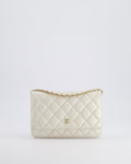 *HOT* Chanel Pearlescent Off-White Wallet on Chain Bag in Calfskin Leather with Champagne Gold Hardware