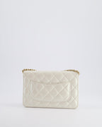 *HOT* Chanel Pearlescent Off-White Wallet on Chain Bag in Calfskin Leather with Champagne Gold Hardware