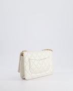 *HOT* Chanel Pearlescent Off-White Wallet on Chain Bag in Calfskin Leather with Champagne Gold Hardware