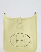 Hermès Mini Evelyne Bag in Jaune Milton Clemence Leather with Palladium Hardware