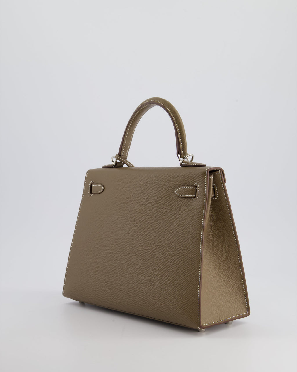 Hermès Kelly Sellier 25cm Bag in Etoupe Epsom Leather with Palladium Hardware