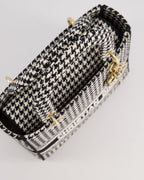 *RARE* Christian Dior Black & White Houndstooth Medium Lady Dior Bag in Canvas with Champagne Gold Hardware