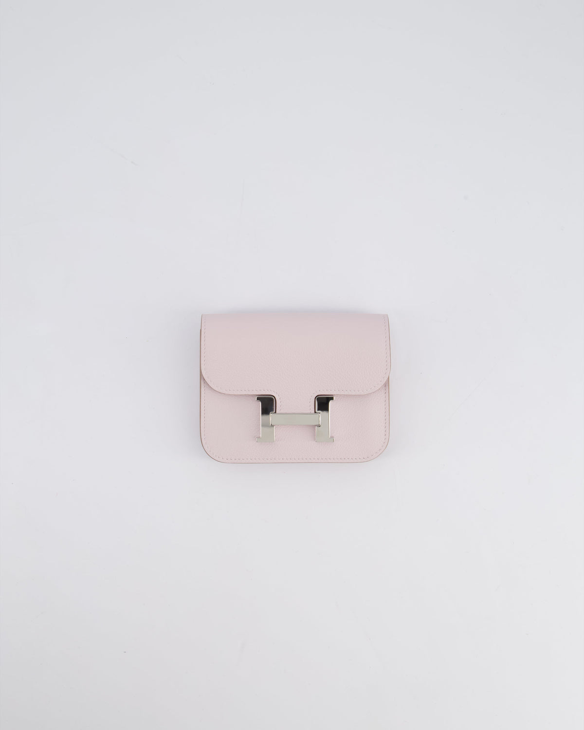 Hermès Constance Slim Belt Wallet Bag in Mauve Pale Evercolor Leather with Palladium Hardware