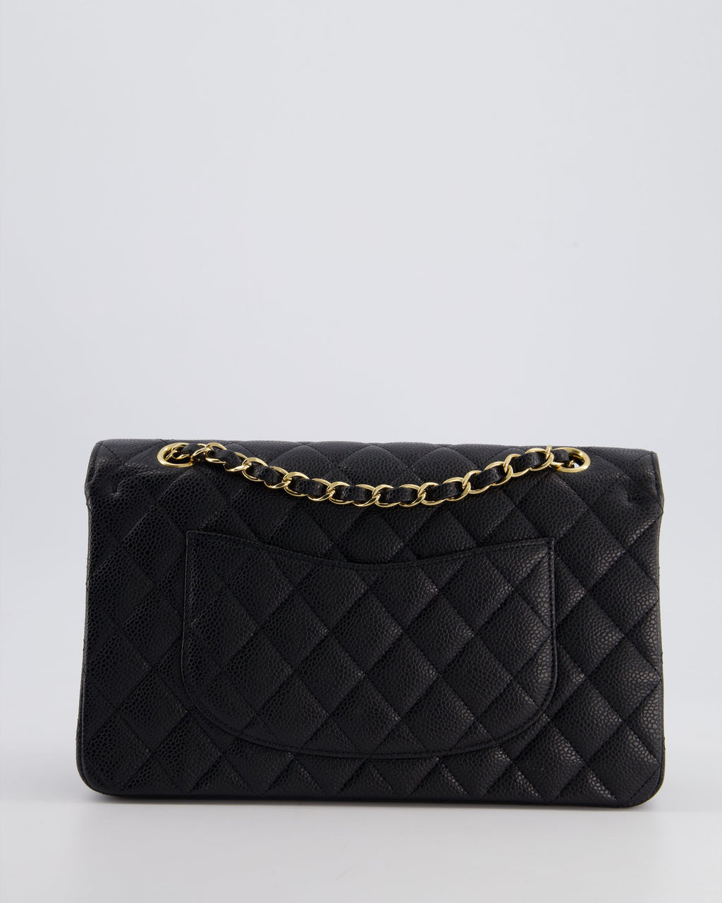 Chanel Black Medium Classic Double Flap Bag in Caviar Leather with Gold Hardware