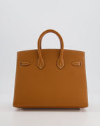 Hermès Birkin Sellier 25cm Bag in Toffee Epsom Leather with Palladium Hardware