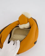 Bottega Veneta Orange & Brown Mini Jodie Bag with Shearling Aviator Detail RRP £2,240