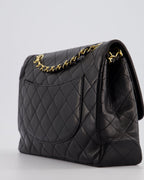 Chanel Black Double Flap Bag in Lambskin Leather with Mixed Hardware
