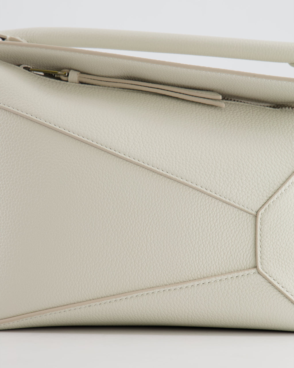 Loewe White Small Puzzle Edge Bag in Grained Calfskin Leather with Silver Hardware RRP £2,550