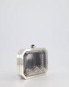 *Limited Edition* Chanel Silver, Black Minaudiere Plexiglass Clutch Bag