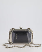 *Limited Edition* Chanel Silver, Black Minaudiere Plexiglass Clutch Bag