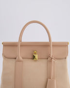 Loro Piana Pink Loom 25 Bag in Suede and Calfskin Leather with Gold Hardware RRP £3,410