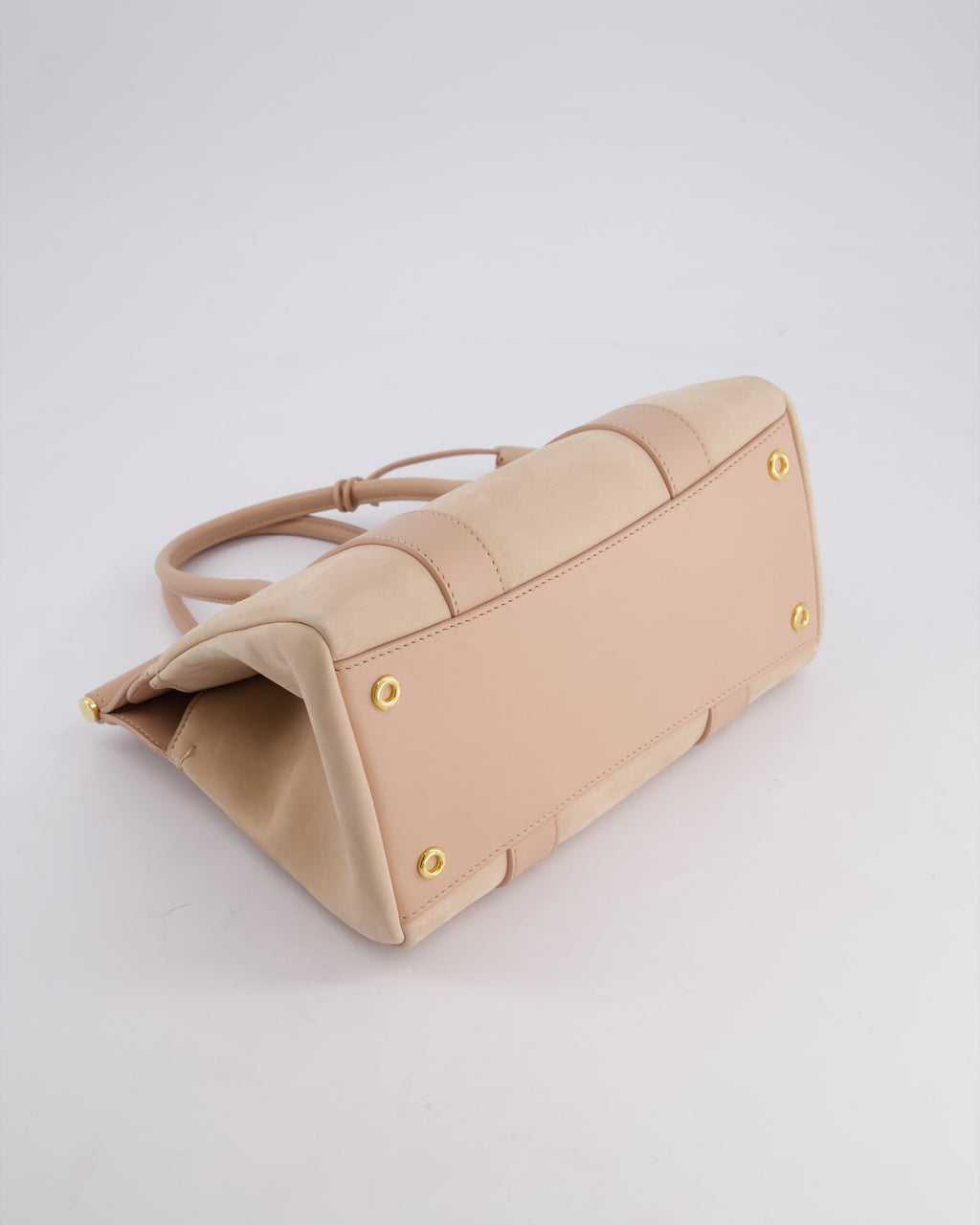 Loro Piana Pink Loom 25 Bag in Suede and Calfskin Leather with Gold Hardware RRP £3,410