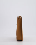 Hermès Mini Evelyne 16 Bag in Gold Clemence Leather with Palladium Hardware and Gold Sangle Strap