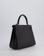 *RARE* Hermès Kelly Touch Retourne 25cm Bag in Noir Togo leather and Lizard with Permabrass Hardware