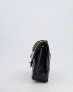 Chanel Vintage Navy Medium Classic Double Flap Bag in Lambskin Leather with 24K Gold Hardware