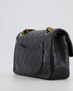 Chanel Vintage Black Small Classic Double Flap Bag in Lambskin Leather with 24k Gold Hardware