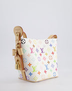 *NEW* Louis Vuitton X Takashi Murakami All In BB Bag in White Coated Canvas & Calfskin Leather with Gold Hardware