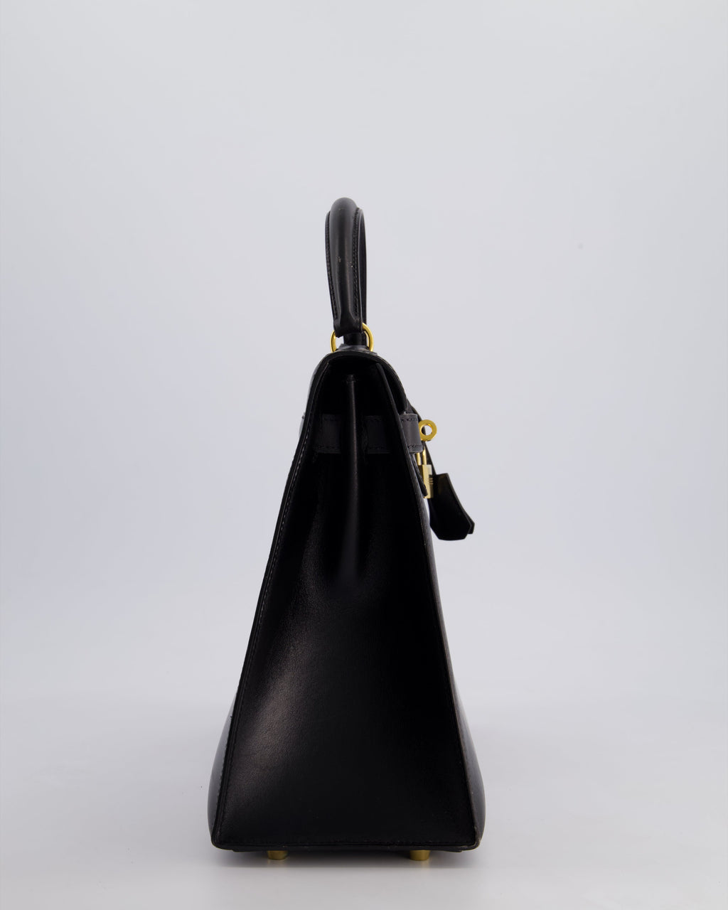 Hermès Vintage Kelly 32cm Sellier Bag in Noir Box Calf Leather with Gold Hardware
