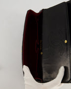 Chanel Vintage Black Classic Medium Stitched Edge Double Flap Bag in Lambskin Leather with 24K Gold Hardware