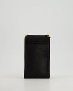 Stella McCartney Black Vegan Leather Falabella Cross-Body Phone Pouch with Gold Chain Detail
