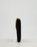 Stella McCartney Black Vegan Leather Falabella Cross-Body Phone Pouch with Gold Chain Detail