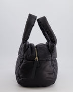 Chanel Black Coco Cocoon Bag in Nylon and Silver Hardware with Leather CC Details