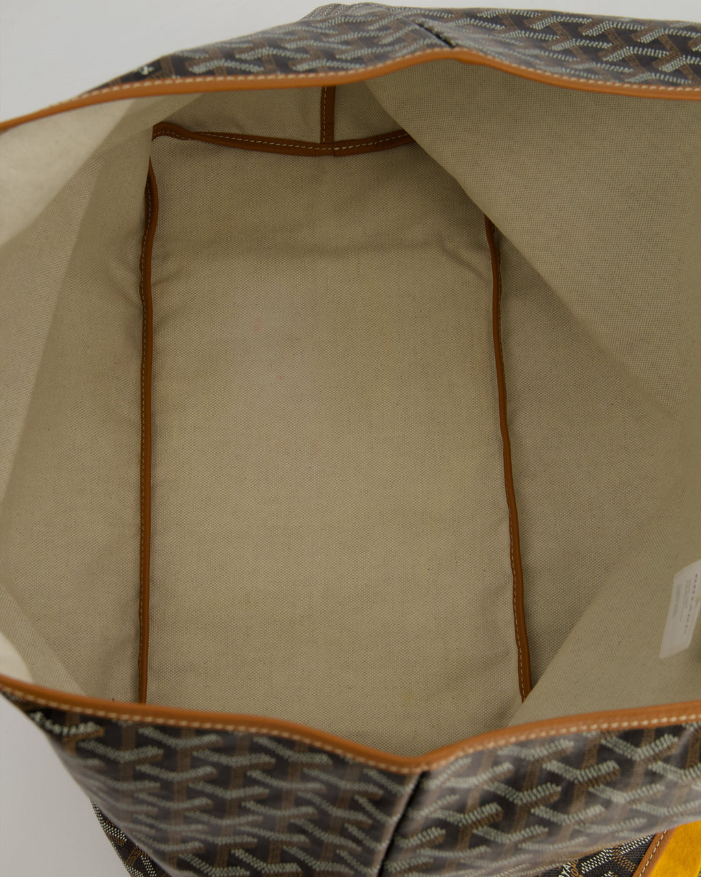 Goyard Saint Louis GM Black Shoulder Tote Bag in Goyardine Canvas and Brown Chevroches Calfskin Leather